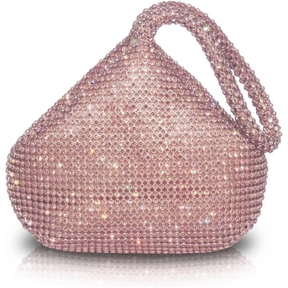 Hand Bags Purses for Women Rhinestone Hobo Bag Bling Shiny Clutch Purses - Picture 1 of 6